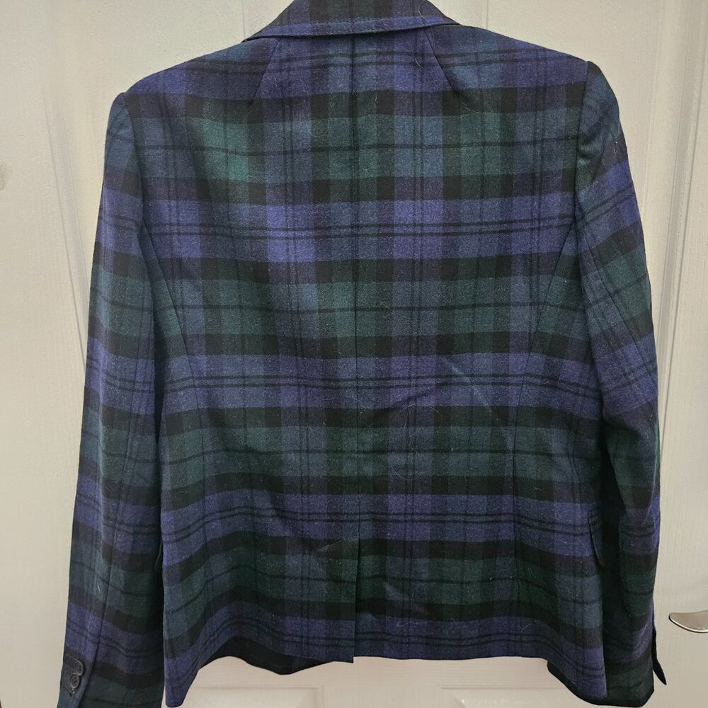 J. Crew Women's Green & Navy Plaid Blazer - Picture 8 of 8